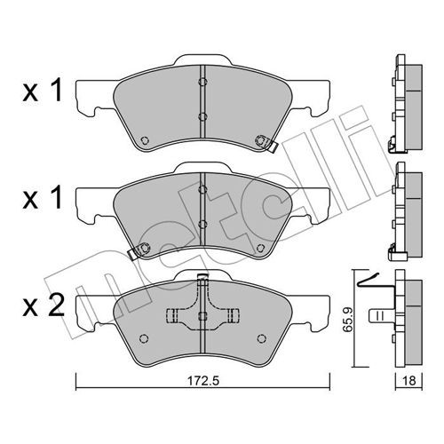 Слика на Комплет феродо, дискови кочници METELLI 22-0623-0