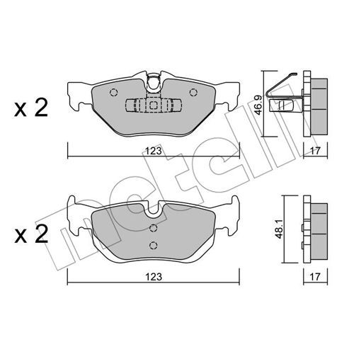 Слика на комплет феродо, дискови кочници METELLI 22-0642-0 за BMW 3 Coupe E92 320 d - 184 коњи дизел