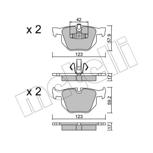 Слика на комплет феродо, дискови кочници METELLI 22-0643-0 за BMW 3 Touring E91 325 d - 197 коњи дизел