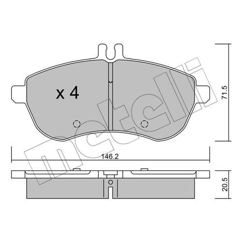 Слика на комплет феродо, дискови кочници METELLI 22-0665-0 за Mercedes C-class Estate (s204) C 200 CDI (204.207) - 136 коњи дизел