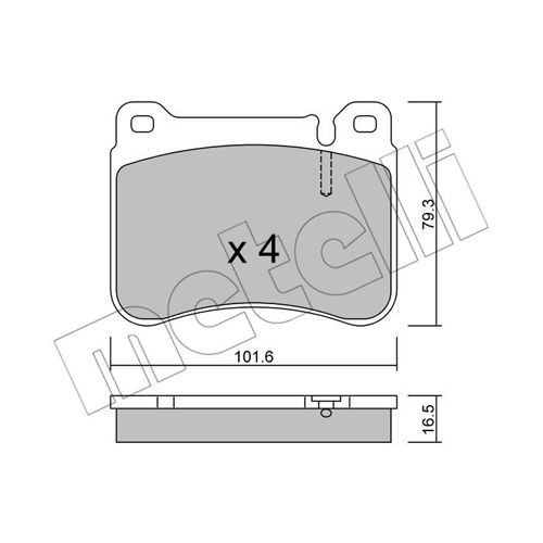 Слика на комплет феродо, дискови кочници METELLI 22-0668-0 за Mercedes C-class Estate (s203) C 200 CGI Kompressor (203.243) - 170 коњи бензин