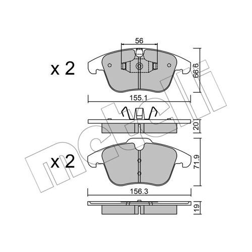 Слика на Комплет феродо, дискови кочници METELLI 22-0675-0