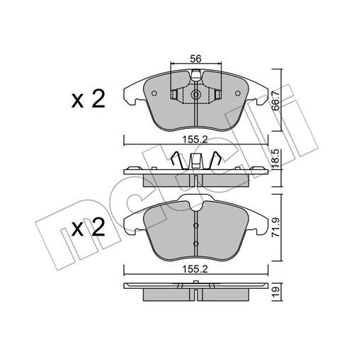 Слика на Комплет феродо, дискови кочници METELLI 22-0675-3