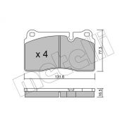 Слика 1 $на Комплет феродо, дискови кочници METELLI 22-0695-0