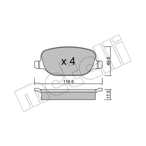 Слика на Комплет феродо, дискови кочници METELLI 22-0704-0