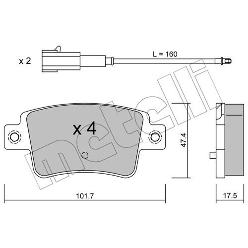 Слика на Комплет феродо, дискови кочници METELLI 22-0705-1