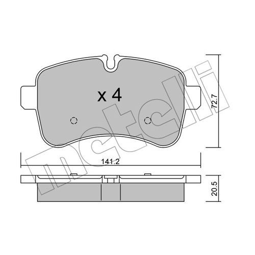 Слика на комплет феродо, дискови кочници METELLI 22-0711-0 за камион Iveco Daily 2006 Platform 29L12 - 116 коњи дизел