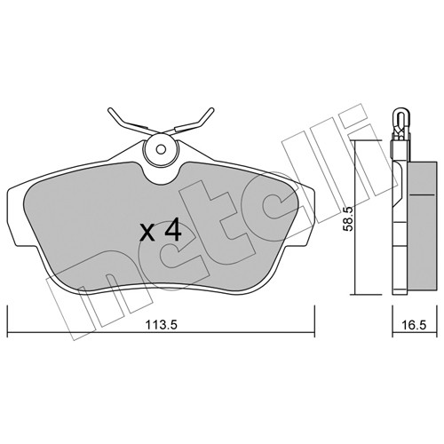 Слика на комплет феродо, дискови кочници METELLI 22-0712-0 за Peugeot Expert Box (VF3*) 2.0 16V - 140 коњи бензин