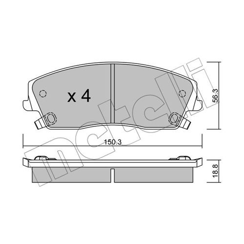 Слика на комплет феродо, дискови кочници METELLI 22-0716-0 за CHRYSLER 300C Sedan 2.7 - 193 коњи бензин