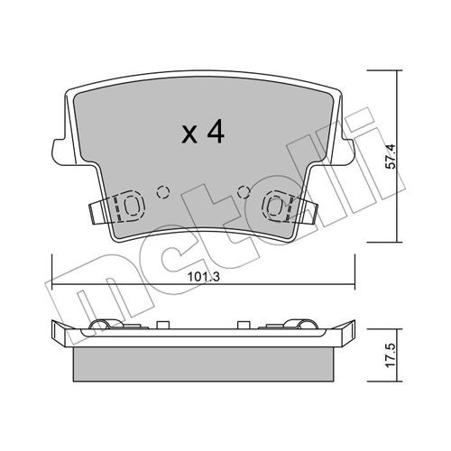 Слика на комплет феродо, дискови кочници METELLI 22-0718-0 за Lancia Thema 3.6 V6 VVT - 286 коњи бензин