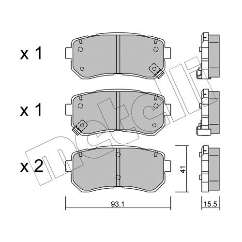 Слика на комплет феродо, дискови кочници METELLI 22-0725-0 за Hyundai ix35 (LM) 2.0 CRDi 4WD - 136 коњи дизел