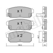 Слика 1 $на Комплет феродо, дискови кочници METELLI 22-0733-0