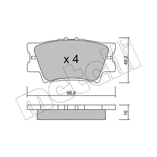Слика на комплет феродо, дискови кочници METELLI 22-0749-0 за Toyota RAV4 2.5 4WD - 180 коњи бензин