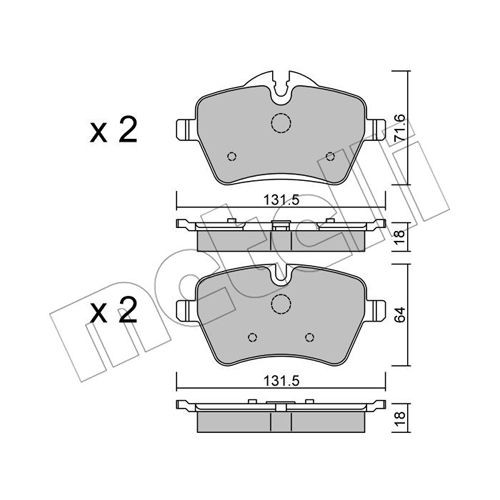 Слика на Комплет феродо, дискови кочници METELLI 22-0768-0