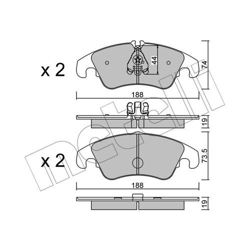 Слика на Комплет феродо, дискови кочници METELLI 22-0775-0