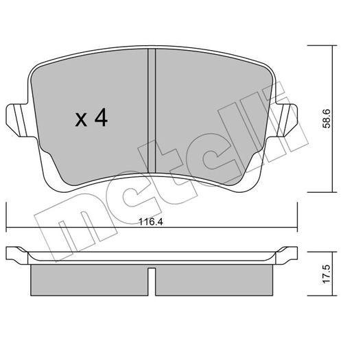 Слика на комплет феродо, дискови кочници METELLI 22-0776-0 за Audi A4 Avant (8K5, B8) 1.8 TFSI - 170 коњи бензин