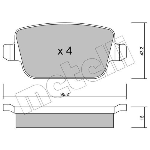 Слика на комплет феродо, дискови кочници METELLI 22-0780-0 за Ford Mondeo 4 Saloon 1.6 EcoBoost - 160 коњи бензин