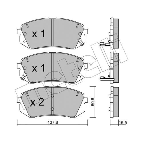 Слика на комплет феродо, дискови кочници METELLI 22-0783-0 за Kia Carens 3 (UN) 1.6 CVVT - 126 коњи бензин