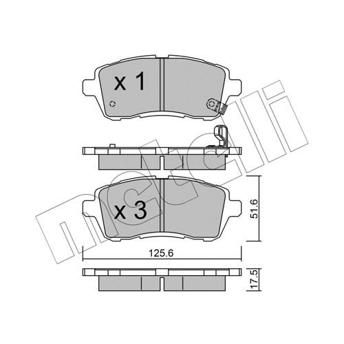 Слика на комплет феродо, дискови кочници METELLI 22-0793-0 за Ford Fiesta 6 1.4 TDCi - 68 коњи дизел