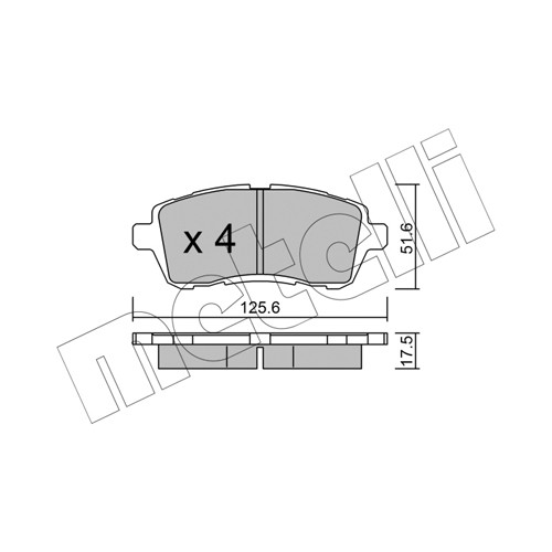 Слика на комплет феродо, дискови кочници METELLI 22-0793-2 за Ford Fiesta 6 1.4 TDCi - 70 коњи дизел