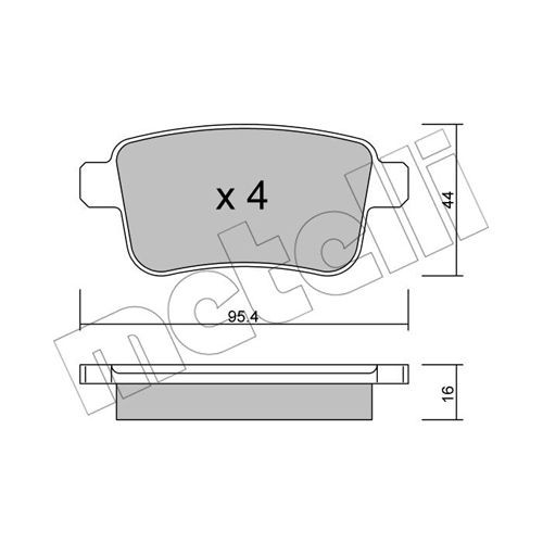Слика на комплет феродо, дискови кочници METELLI 22-0814-0 за Renault Kangoo Be Bop (KW0-1) 1.5 dCi - 110 коњи дизел