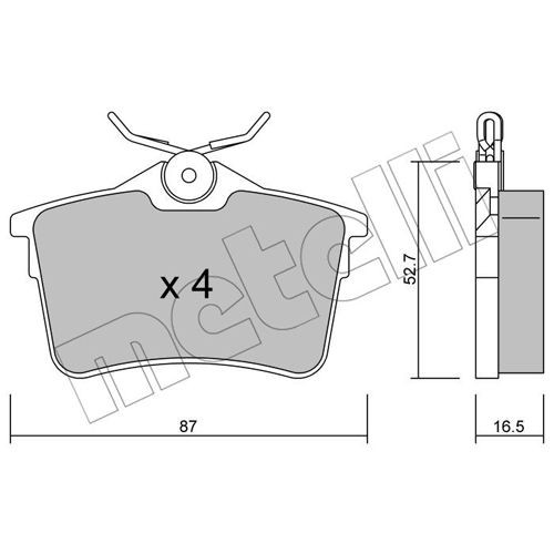 Слика на комплет феродо, дискови кочници METELLI 22-0816-0 за Peugeot Partner Tepee 1.6 - 120 коњи бензин