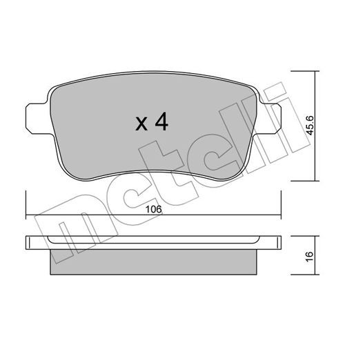 Слика на комплет феродо, дискови кочници METELLI 22-0818-0 за Renault Megane 3 Coupe 1.5 dCi (DZ0A) - 86 коњи дизел