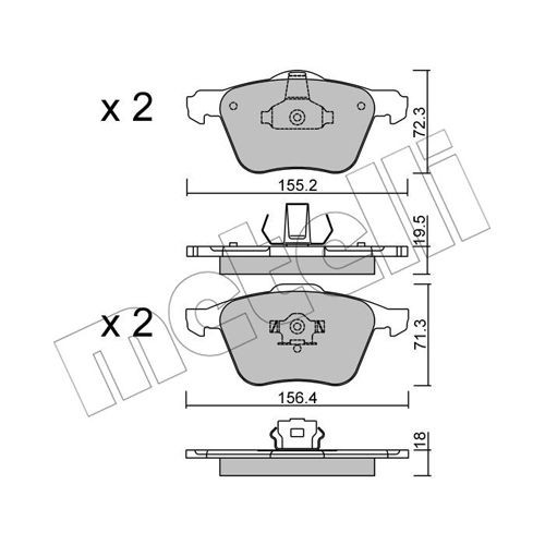 Слика на Комплет феродо, дискови кочници METELLI 22-0833-0