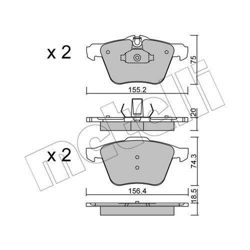 Слика на Комплет феродо, дискови кочници METELLI 22-0835-0