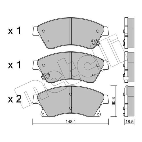 Слика на Комплет феродо, дискови кочници METELLI 22-0838-0