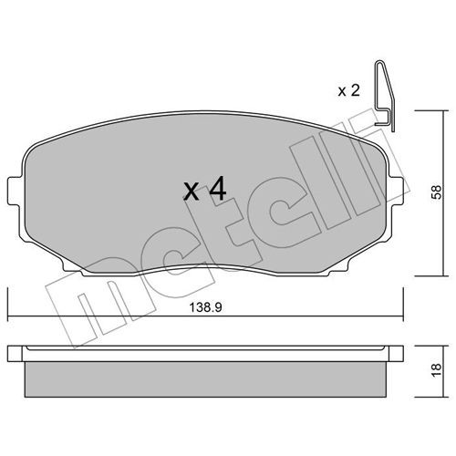 Слика на комплет феродо, дискови кочници METELLI 22-0872-0 за Mazda CX-7 (ER) 2.2 MZR-CD - 173 коњи дизел