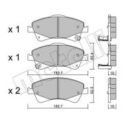 Слика 1 на комплет феродо, дискови кочници METELLI 22-0878-0