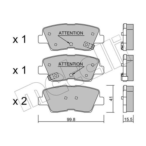 Слика на комплет феродо, дискови кочници METELLI 22-0886-1 за Hyundai i30 Coupe 1.4 - 99 коњи бензин