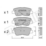 Слика 1 на комплет феродо, дискови кочници METELLI 22-0886-1