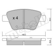 Слика 1 на комплет феродо, дискови кочници METELLI 22-0889-0