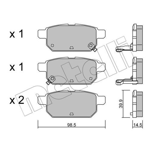 Слика на Комплет феродо, дискови кочници METELLI 22-0915-0