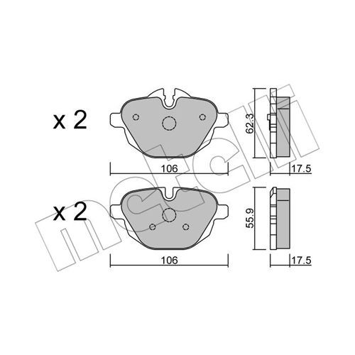 Слика на комплет феродо, дискови кочници METELLI 22-0920-0 за BMW X3 F25 sDrive 20 i - 184 коњи бензин