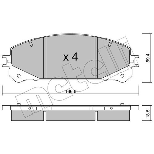 Слика на комплет феродо, дискови кочници METELLI 22-0938-1 за Toyota Rav4 - 4 (ZSA4, ALA4) 2.5 VVT-i - 178 коњи бензин