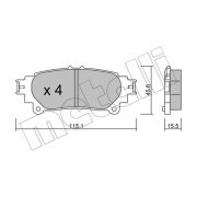 Слика 1 $на Комплет феродо, дискови кочници METELLI 22-0939-0