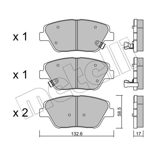 Слика на комплет феродо, дискови кочници METELLI 22-0945-0 за Hyundai i45 6 Saloon (YF) 2.0 i - 165 коњи бензин