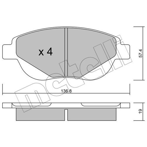 Слика на комплет феродо, дискови кочници METELLI 22-0948-0 за Citroen C4 Pallas Sedan 1.6 16V - 109 коњи бензин