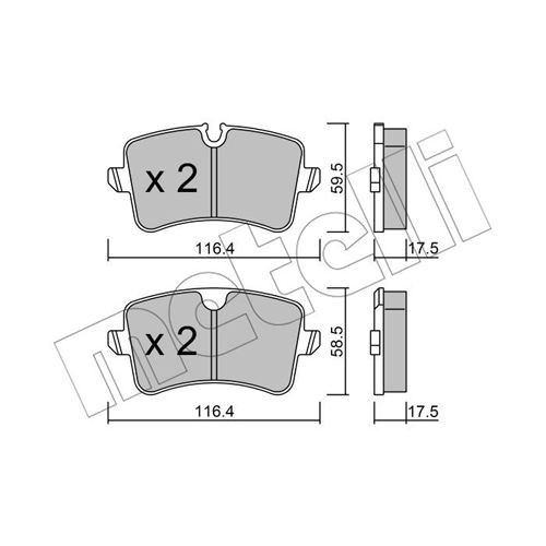 Слика на комплет феродо, дискови кочници METELLI 22-0955-0 за Audi A6 Avant (4G5, C7) 2.0 TFSI quattro - 249 коњи бензин