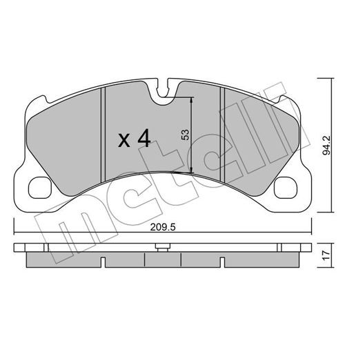 Слика на комплет феродо, дискови кочници METELLI 22-0956-0 за Porsche Macan (95B) 2.0 - 237 коњи бензин