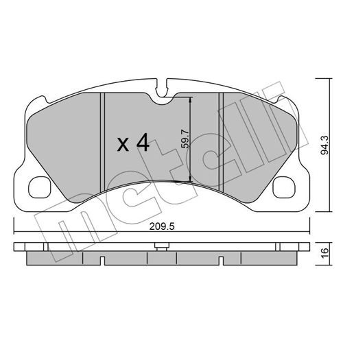 Слика на комплет феродо, дискови кочници METELLI 22-0957-0 за Porsche Cayenne (955, 9PA) Turbo S 4.8 - 550 коњи бензин