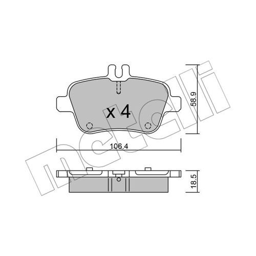 Слика на комплет феродо, дискови кочници METELLI 22-0966-0 за Mercedes GLA-class (x156) GLA 180 (156.942) - 122 коњи бензин