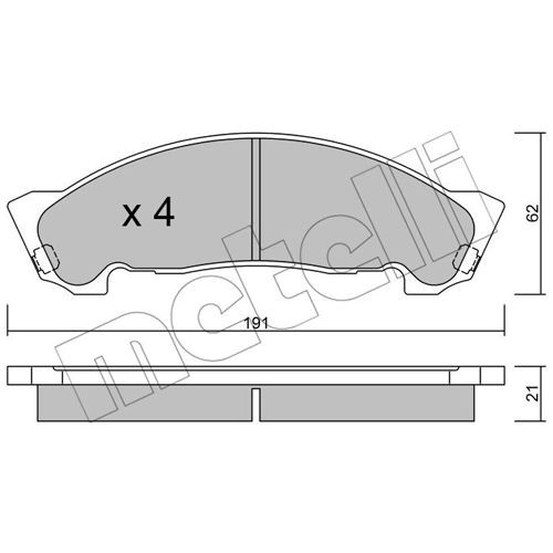 Слика на Комплет феродо, дискови кочници METELLI 22-0972-0