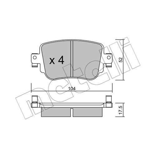 Слика на комплет феродо, дискови кочници METELLI 22-0980-0 за VW Caddy 4 Estate (SAB, SAJ) 2.0 TDI 4motion - 110 коњи дизел