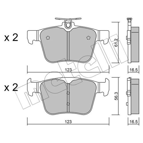 Слика на комплет феродо, дискови кочници METELLI 22-0981-0 за Audi A3 Sedan (8VS) S3 quattro - 290 коњи бензин