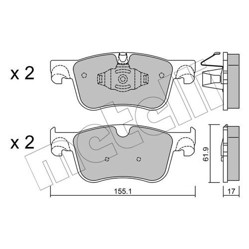 Слика на комплет феродо, дискови кочници METELLI 22-0984-0 за Citroen C4 Picasso 2 1.6 HDi 115 - 115 коњи дизел