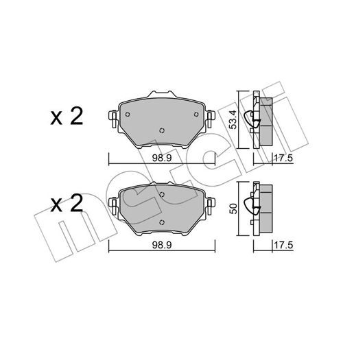 Слика на комплет феродо, дискови кочници METELLI 22-0987-0 за Citroen C4 Grand Picasso 2 1.2 THP 130 - 130 коњи бензин